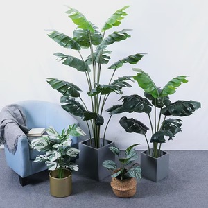 Plantes artificielles <span class=keywords><strong>Monstera</strong></span> <span class=keywords><strong>Variegata</strong></span> simulées de 1,37 m, arbres bonsaïs, verdure, décoration paysagère, mariages en extérieur, plantes en plastique - Product Image 3