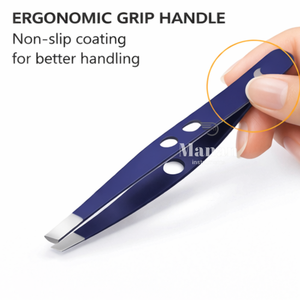 Pinzas Profesionales de Acero Inoxidable de Primera Calidad para Cejas, Punta Inclinada, Duraderas, Herramienta de Belleza para Depilación de Precisión - Product Image 3