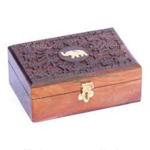 Boîte de rangement pour cadeaux Boîte en bois faite à la main pour femmes Organisateurs de bijoux Articles de cadeaux artisanaux boîtes en bois sculptées - Product Image 1