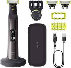 Philips OneBlade Pro 360 Auténtico Recortador Eléctrico de Barba, Afeitadora Facial y Corporal, 3 Cuchillas 360, 20 Peines de Ajuste, Kit Corporal - Product Image 1