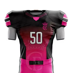 Ropa de entrenamiento de fútbol americano con logotipo personalizado Bajo MOQ Mejor uniforme de tela Manga corta Transpirable Tallas grandes Característica - Product Image 3
