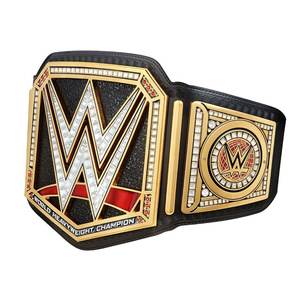 เข็มขัดหนังสีทองเข็มขัดมวยแชมป์มวยสีทองแบบสั่งทำเข็มขัดทอง WWE World heavyweight Championpex - Product Image 4