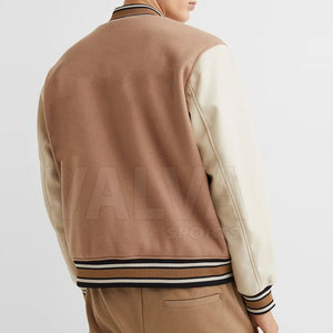 High Quality <b>Lightweight</b> Winter Lettermen <b>Jacket</b> for <b>Men</b> Custom Made OEM Service High Street Style Canvas Fabric Stand Collar - Product Image 4