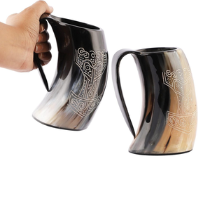 Nueva Llegada, Taza de Cuerno de Búfalo, Diseño Único, Taza de Cuerno Vikinga para Beber, Taza de Cuerno Artesanal Natural - Product Image 1