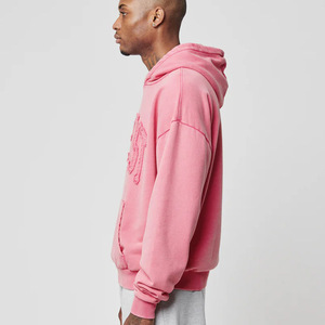 Fabricante personalizado 450g algodón pesado Vintage Sun Faded Ripped Invierno Polar desgastado ácido lavado Zip Hoodie hombres cuello con capucha - Product Image 3