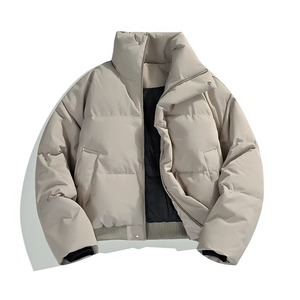 Veste matelassée multifonctionnelle pour homme, veste matelassée de haute qualité avec fermeture éclair, doublure en coton, parka à col montant pour homme - Product Image 1