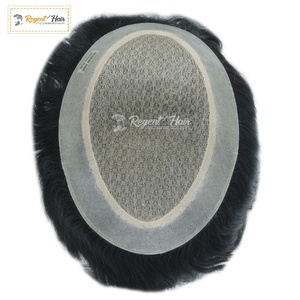 Vente en gros REGENT Miraz Toupet noué à la main pour homme Style droit à vague naturelle fabriqué à partir de cheveux humains indiens Remy - Product Image 3