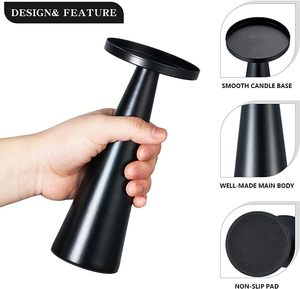 Luxurious Top Best Product in <b>Black</b> Finished <b>Candle</b> Holder Metal Aluminum <b>Candle</b> Pillar Stand Set of 3 Best Price for Home Decor - Product Image 4