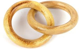 Anneaux de serviette classiques en bambou brun sculpté en gros, porte-serviettes écologiques, largeur personnalisable, décoration de table pour - Product Image 2