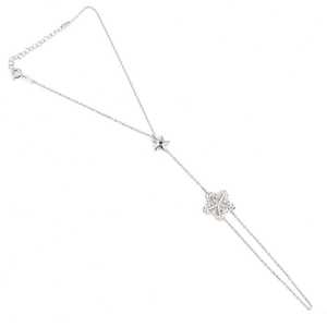 Bracelet fin en argent sterling 925 avec pendentif étoile de mer et flocon de neige Shahmaran - Product Image 1