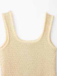 ZATRHMBM Autumn Women's 2025 New Fashion Breathable <b>Sequins</b> Knitted Short Tank <b>Tops</b> Retro Suspenders Solid Color Casual Vest - Product Image 5