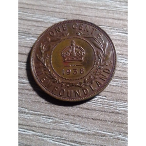 1936 Vintage One Cent <b>Coin</b> <b>Pouch</b> Newfoundlander Metal Purse Numismatic Collectors Must-have - Product Image 4
