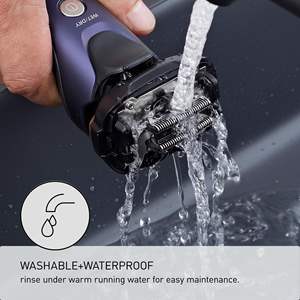 Rasoir électrique 5 lames pour hommes, utilisation humide et sèche, avec tondeuse escamotable et tête pivotante flexible, étanche IPX7, pour le corps - Product Image 5