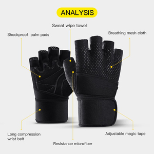 Gants d'haltérophilie à Logo personnalisé de haute qualité pour femmes et hommes, gants de Fitness avec Support de poignet - Product Image 2