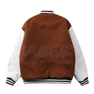 Veste Letterman personnalisée pour homme, dernier design, logo sur le devant, manches longues, saison hivernale, prix bas, fabriquée au Pakistan, coton/laine - Product Image 2