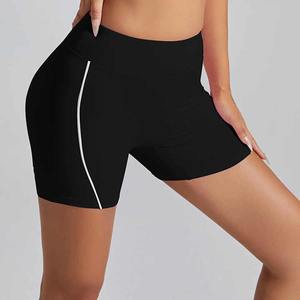 Short de Yoga de Compression à Fermeture Élastique Taille Haute pour Femmes Séchage Rapide Respirant Spandex/Nylon Logo Personnalisé Leggings de Couleur Unie - Product Image 4
