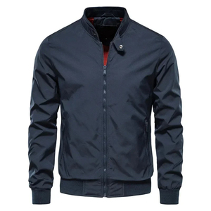 Nueva chaqueta de otoño para hombre, abrigos a prueba de viento para exteriores de alta calidad para hombre, chaqueta de béisbol con cuello levantado de moda coreana, piel de oveja Vintage - Product Image 4