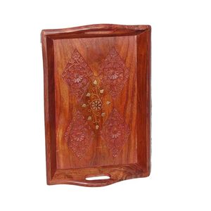 Décor à la maison nourriture légumes fruits plateaux de service rectangulaires en bois d'acacia massif plateau de service assiettes en bois par ARTISAN AURA - Product Image 6