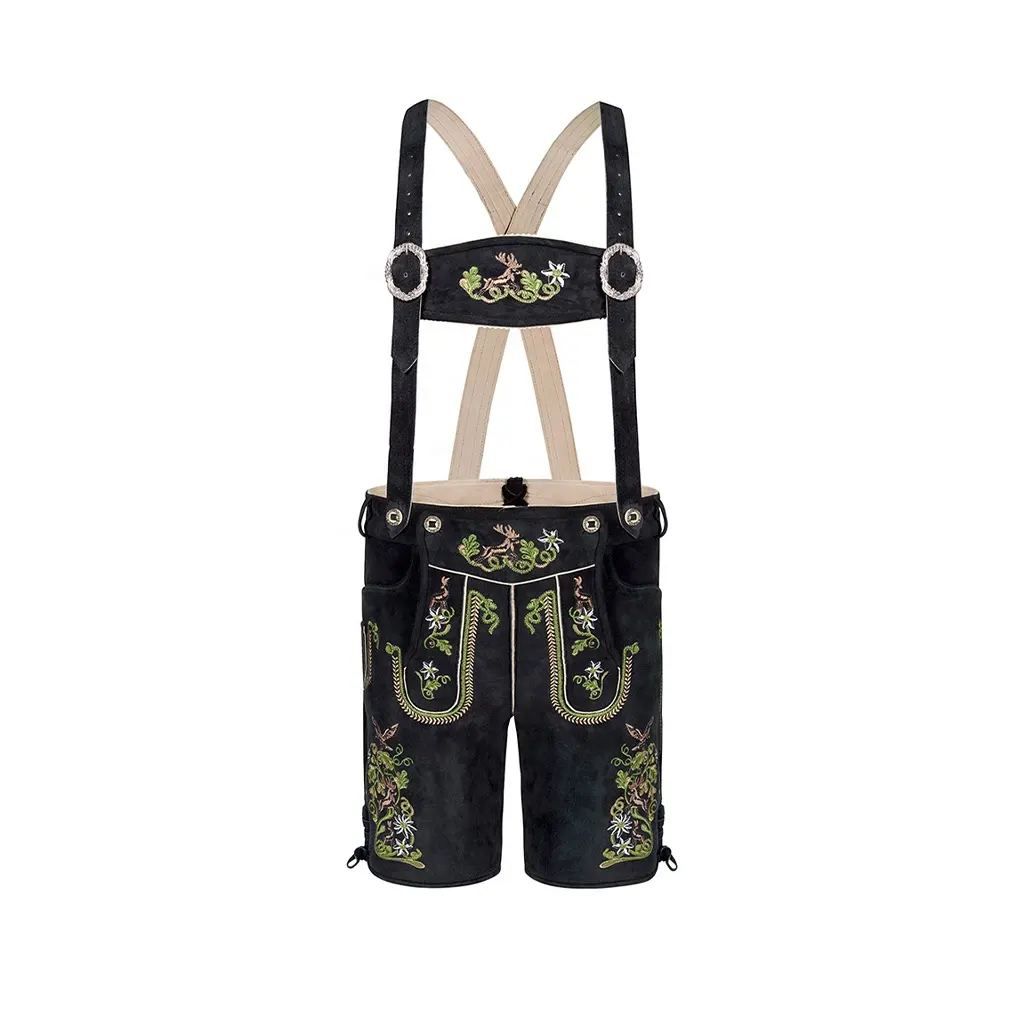 Großhandel Oktoberfest Lederhosen Frühjahr Saison 100 % echtes Leder deutsches Lederhosen Outdoor Streetwear bestickte Lederhosen