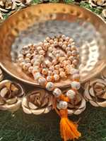 Naturel Tulsi mala - Tulsi Jaap mala noué-108 perles de prière-collier de prière indien-Hindou Krishna Mala