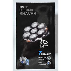 Kit de Afeitado Rotatorio Recargable Inalámbrico para Hombre, Afeitadora Eléctrica Impermeable, Recortadora de Barba y Nariz, IPX7, Alimentación USB - Product Image 5