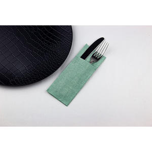 Servilletas de bolsillo mini tipo canguro con estampado de vaqueros, verdes, 32x40cm, 1200 unidades, B2B - Product Image 1