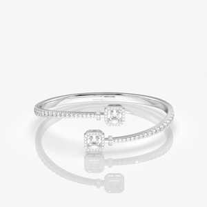 Pulsera de plata de ley con diamantes Moissanite corte Asscher - Product Image 1