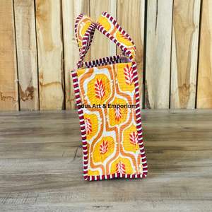 Sac fourre-tout mini réversible en coton matelassé imprimé à la main, écologique, durable, robuste, pour les courses - Product Image 6