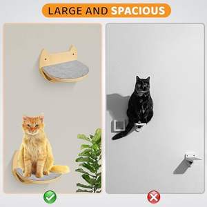 Modern Cat <b>Climbing</b> <b>Frame</b> Solid Wooden Rack Wood Rack Cat Tree for Large Cats Sustainable Wall Mounted Furniture Wood Curved - Product Image 2