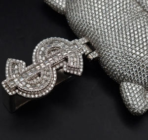 Custom VVS Moissanite Pendant with 925 Silver Iced Diamond Link Chain Pass Diamond Tester Hop Hop Face for <b>Men</b> <b>Jewelry</b> - Product Image 6