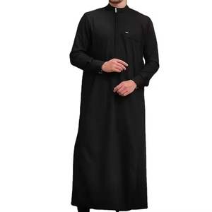 Jubba Kurta Thobe pour homme, décontracté, respirant, tissu antistatique, col en V, manches longues, coupe ample, longueur au sol, plage, toutes saisons - Product Image 5