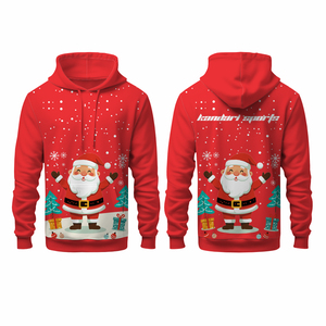 Sudadera con Capucha Unisex de Felpa de Algodón Roja, Temporada de Invierno, Logotipo Bordado con Pedrería en la Parte Delantera, Bolsillo Grande Personalizable - Product Image 1
