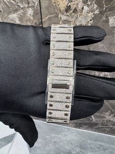 Reloj de Lujo de 41 mm con Esfera Cuadrada Azul de Acero Inoxidable, Diamante Moissanita, Movimiento Mecánico Japonés, Visualización Analógica de Fecha, Estilo Hip Hop - Product Image 4