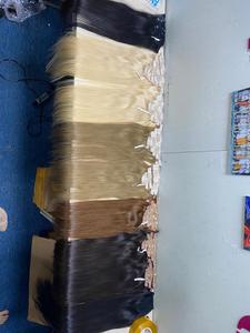 Blonde 100% Extensions de cheveux humains vietnamiens à clipser Style long 30 pouces longueur étirée Double trame Machine Texture profonde-HD - Product Image 3