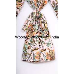 Robe Kimono Longue Vintage Faite Main en Kantha, Motif Floral, Couverture Indienne, Veste en Coton Biologique, Douce, Hiver, Automne, Col en V, Vêtement Femme, Mode - Product Image 6