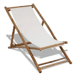 เก้าอี้ไม้ไผ่ธรรมชาติชายหาดเลานจ์เก้าอี้พื้นสไตล์ย้อนยุคสำหรับใช้กลางแจ้งบนชายฝั่ง