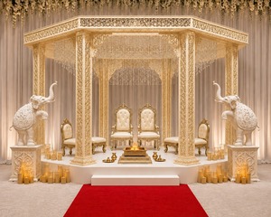 Mandap de mariage moderne en forme hexagonale découpé au laser en cristal - Nouvelle arrivée, professionnel et élégant - Product Image 6