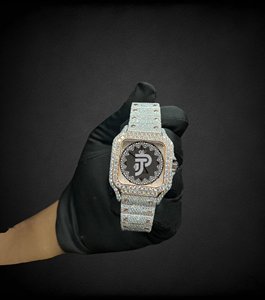 นาฬิกาข้อมือควอตซ์ประดับเพชรโมอิสซาไนต์ VVS แบบ Iced Out ตัวเรือนสแตนเลส สไตล์ฮิปฮอป สำหรับผู้ชาย ใส่ได้ทุกวัน - Product Image 1