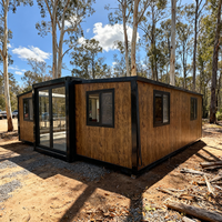 Maisons modulaires en verre massif, kit préfabriqué extensible de 40 pieds, maisons modulaires de 40 pieds pour la région des États-Unis
