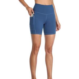 Short de yoga taille haute sans couture personnalisé pour femmes Scrunch Butt Lift Fitness Gym Sport Short d'entraînement quantité minimale de commande bas Motif solide - Product Image 1