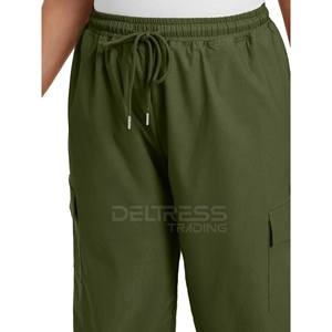 Lo último en pantalones holgados informales para correr, pantalones Cargo de invierno, ropa de calle de cintura media de secado rápido para actividades al aire libre, Jogger de carga teñido liso - Product Image 5