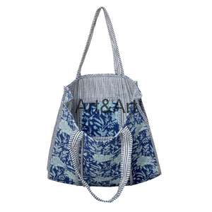 Sacs fourre-tout en coton faits à la main par des designers, couleur unie, vintage, bohème, sac à bandoulière, bureau, maison, fête, tendance, femmes, plage, printemps, été - Product Image 4