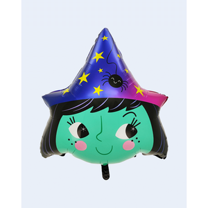 Globo de Fiesta con Diseño de Bruja, 75x80cm, Decoración de Halloween, Bolsa de 12 Unidades - Product Image 1