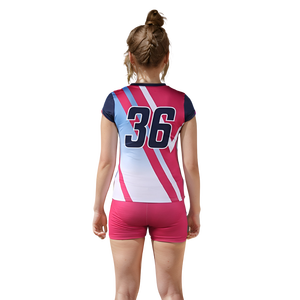 ชุดวอลเลย์บอลสำหรับสตรีพิมพ์ลายประสิทธิภาพสูงสั่งตัดด้วยผ้าโพลีเอสเตอร์ระบายอากาศได้ดี100% - Product Image 6