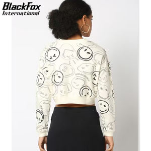 Sudaderas cortas hechas a mano con diseño gráfico impreso para mujer, calidad Highland, precio competitivo - Product Image 3