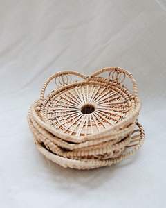 American Style Round Shape Handmade Rattan Coaster in <b>Table</b> Coaster for <b>Dinner</b> Home Decor Accessories - Product Image 4