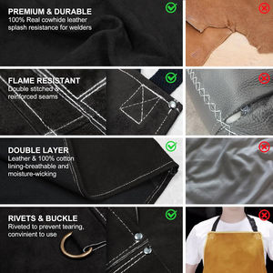 ผ้ากันเปื้อนงานเชื่อมงานหนังวัวชุดงานสำหรับอุตสาหกรรมที่ทนทาน - Product Image 5