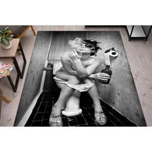 Tapis imprimé Chic Drinking Woman : Doux, antidérapant, décoration de bureau, tapis en chenille - Product Image 4