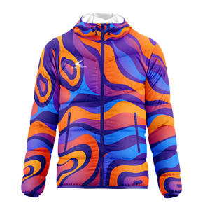 Veste matelassée à capuche imperméable en tricot sublimé personnalisée pour hommes et femmes, hiver, doublure en laine de 240 grammes, doublure en nylon, vestes OEM ODM - Product Image 1