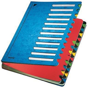 Organizador de Escritorio Leitz Multicolor, Bloque de 24 Compartimentos para DIN A4, Cartón Azul Marmoleado de 350g/m², Carpetas Multicolor - Product Image 1
